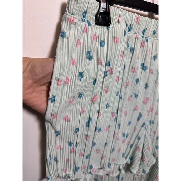 Brand New Roudelain Women's Size Medium Blue Petal 2 Piece Pajama Set Sleepwear - Picture 10 of 11